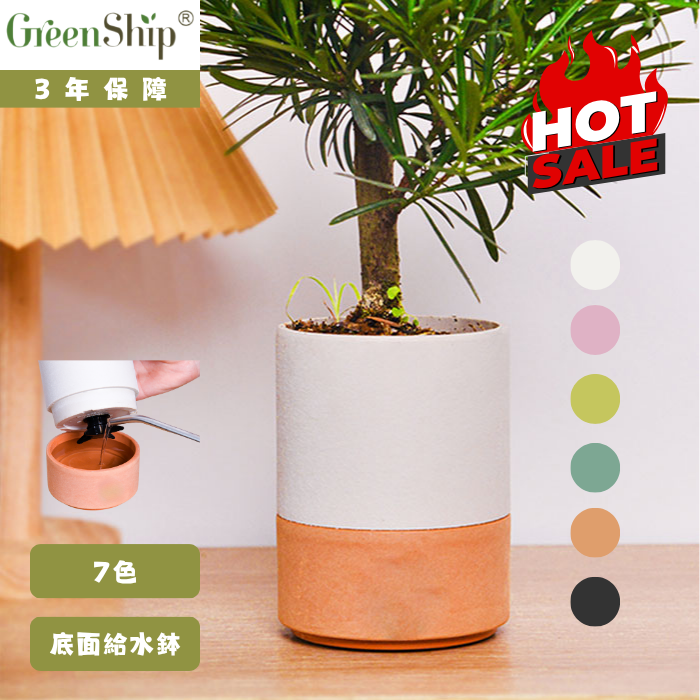 【Greenship 3年保証】環境に優しい 植木鉢 おしゃれ 軽量＆耐久性 鉢皿付き 卓上・多肉植物・ミニサイズ 多色セット 底面給水鉢 全品送料無料（北海道・沖縄・離島除く）